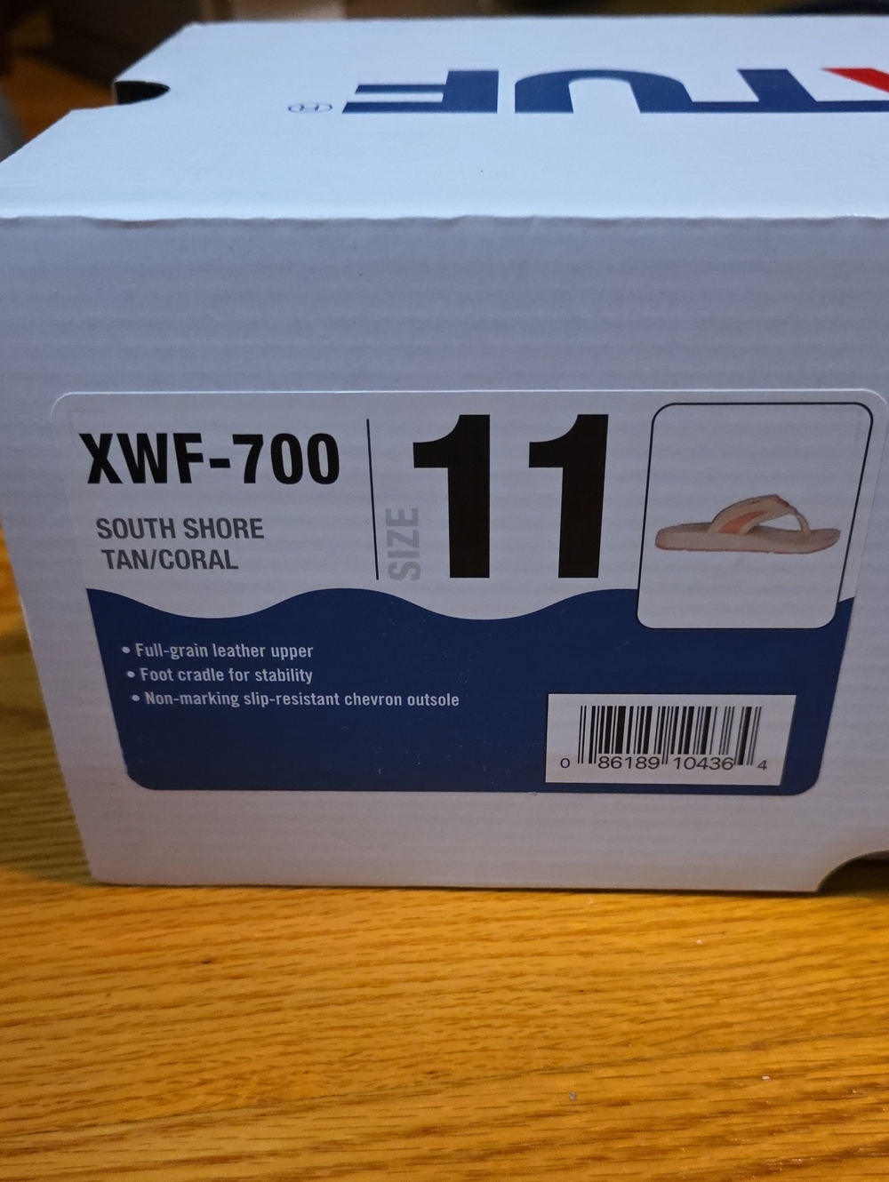 XTRATUF South Shore Tan/Coral Leather Flip Flop - Size 11